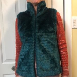 Teal CHAUS faux fur vest